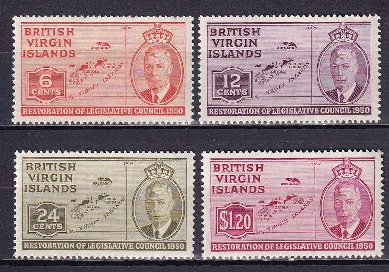 British Virgin Islands KG VI 1951 set , MLH                  ( SG 132-135)