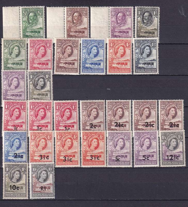 Bechuanaland Protectorate  1932 KG V, QE part sets, MNH & M/H             (SACC 94>  CV R1200)