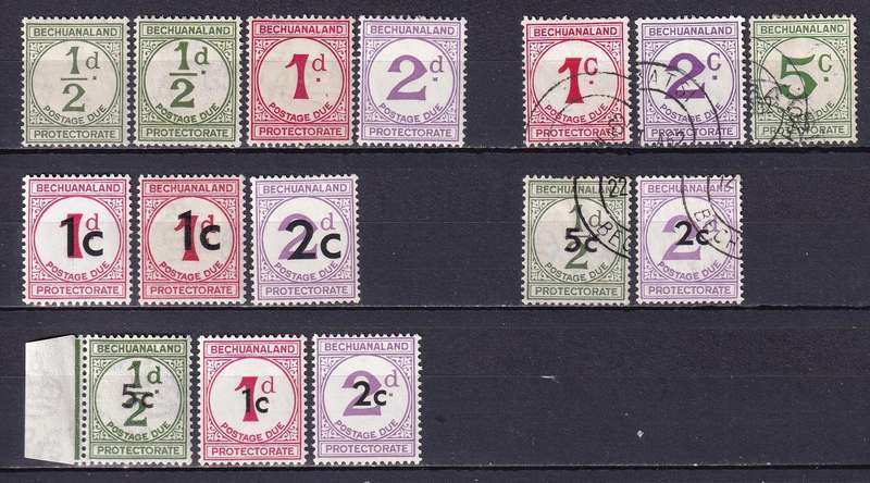 Bechuanaland Protectorate 1932> part Postage due sets, MNH , M/H & used    (SG D4>)