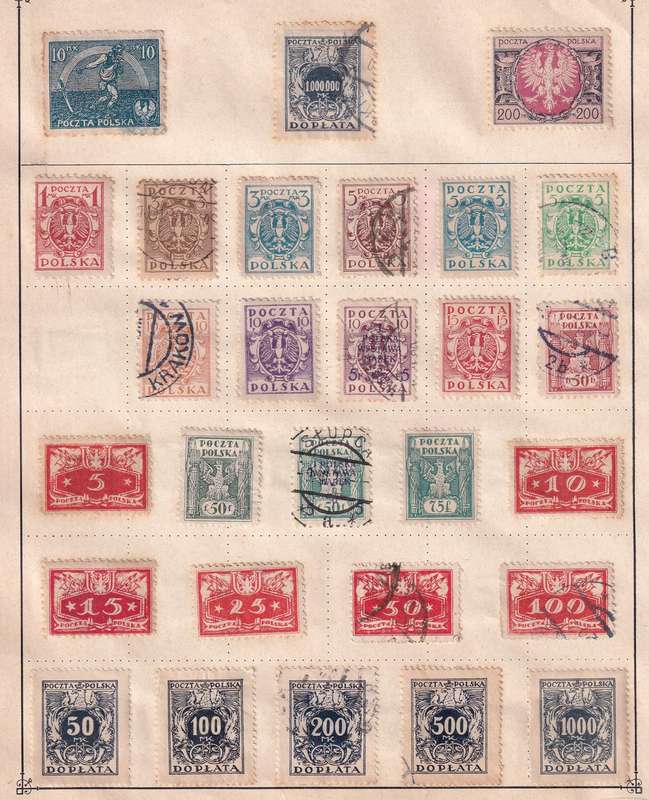 Poland part sets , M/H & used               (7 x scans, some stamp adherence to pages)