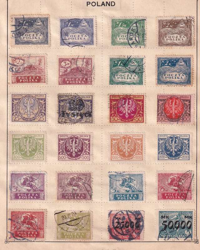 Poland part sets , M/H & used               (7 x scans, some stamp adherence to pages)