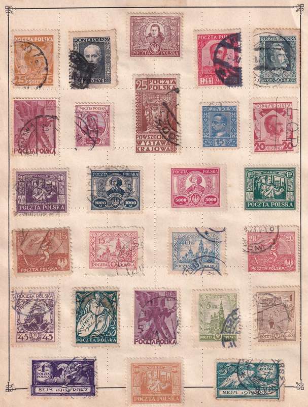 Poland part sets , M/H & used               (7 x scans, some stamp adherence to pages)