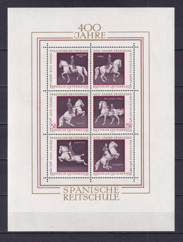 Austria 1972 The 400th Anniversary Spanish Riding School - Mini Sheet-MNH