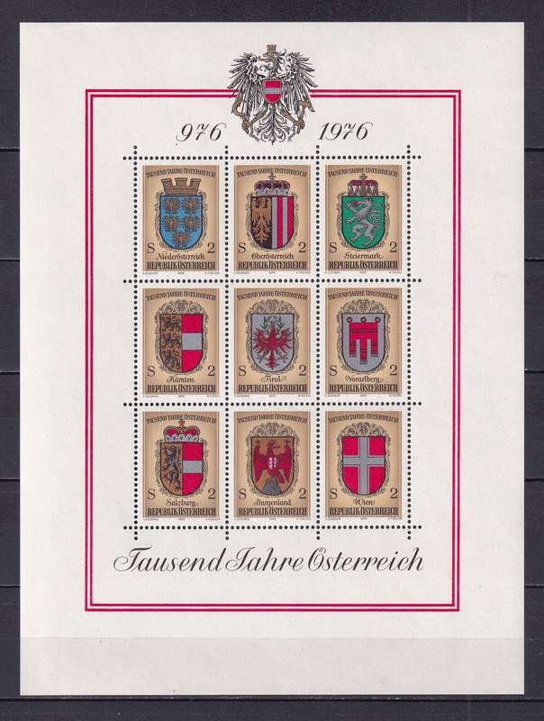 Austria 1976 The 1000th Anniversary of Austria 976-1976 mini sheet , MNH