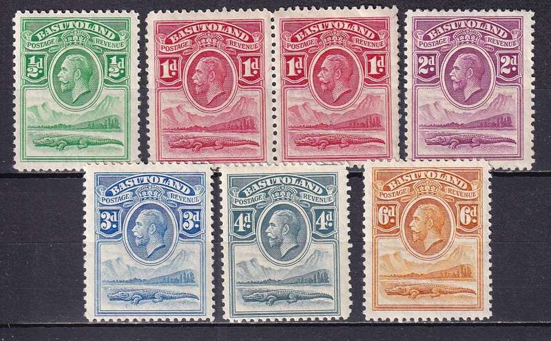 Basutoland 1933 KG V part Defi set, MLH                    ( SACC 1-6 )