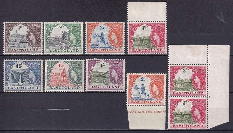 Basutoland 1954 QE part set in , MNH & M/H           (SACC 43>)