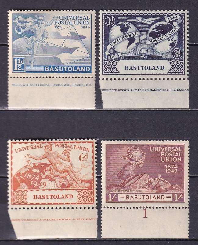 Basutoland 1949 UPU inscriptional set , M/H       (SACC 38-41)