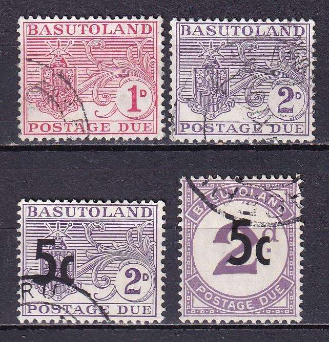 Basutoland 1956 & 61 Postage due part sets, used       (SACC 3-4,7-8, CV R450)