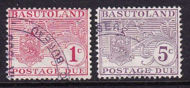Basutoland 1964 Postage due set in cents, used        (SACC 9-10, CV R1250))