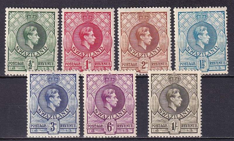 Swaziland 1938-54 KG VI part set, M/H