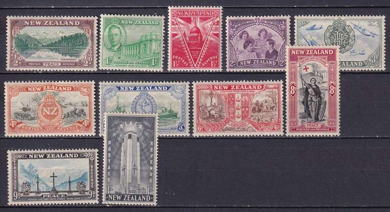 New Zealand 1946 Peace set, M/H     ( SG 667-677)