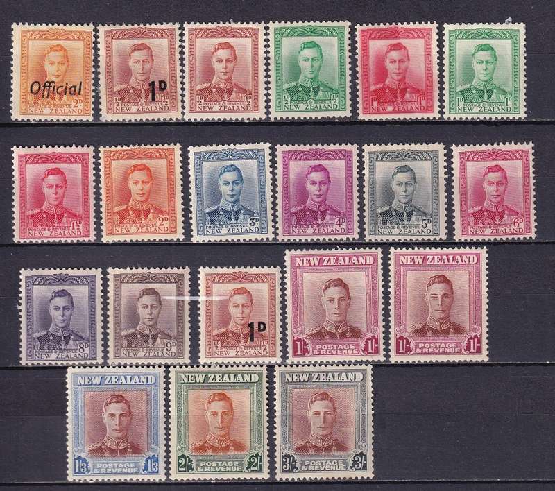 New Zealand 1947 > KG VI part set, M/H