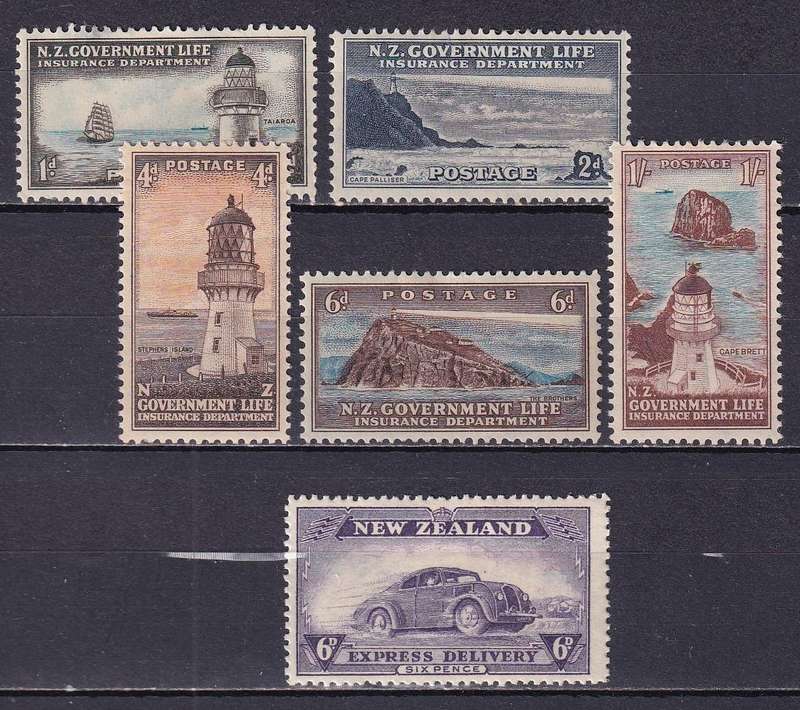 New Zealand 1947 Lighthouse part set, M/H     ( SG L42)