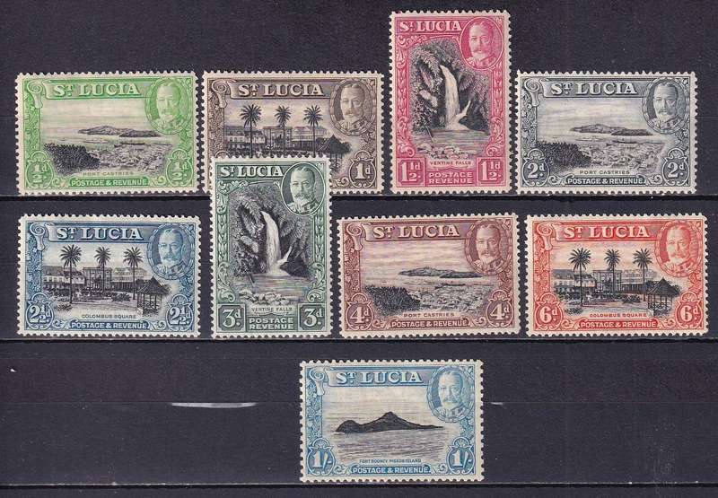 St Lucia 1936 KG V part set (Perf 14) , M/H                (SG 113-121, CV £14)