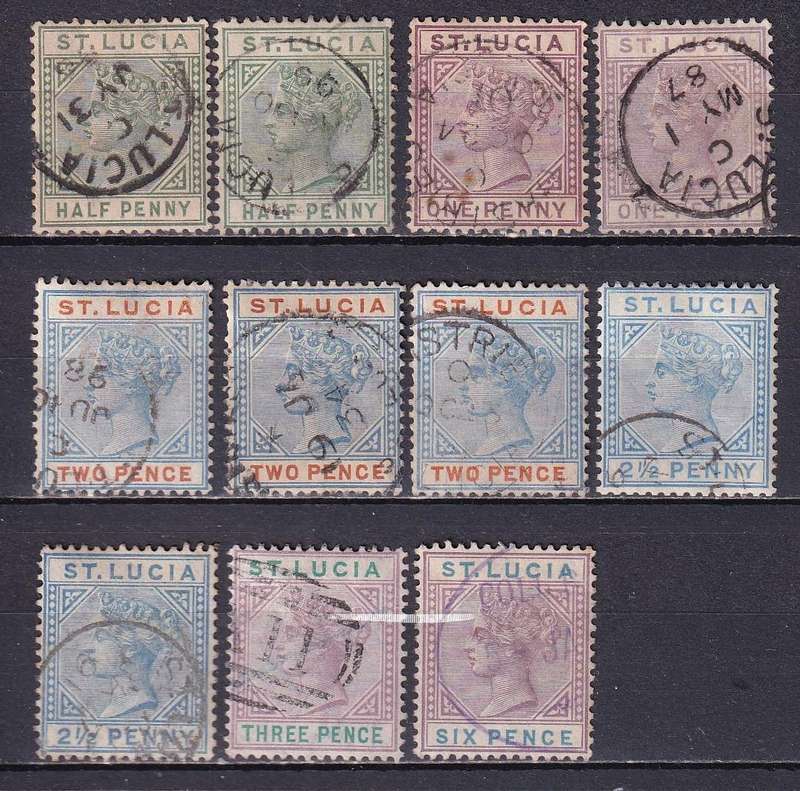St Lucia 1886> QV postmark lot (CA), used     ( CV £45))
