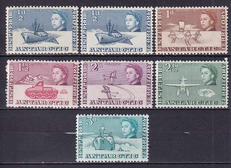 British Antarctic Territory 1963 QE part set , MLH    ( SG 1-6, CV £12)