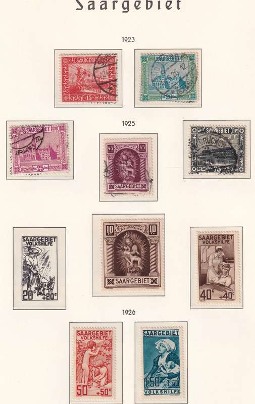 Germany SAARGEBIET 1923-26 sets & part sets, M/H & used     ( Preprinted page not included)