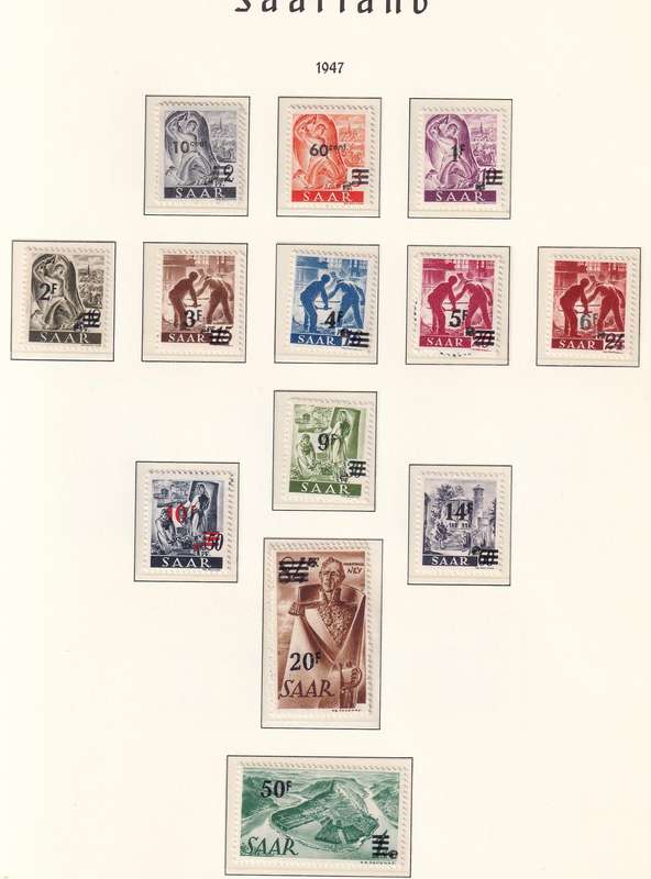 Germany SAARLAND 1947-48 sets and part sets, M/H & used               (3 X SCANS, pages not include)