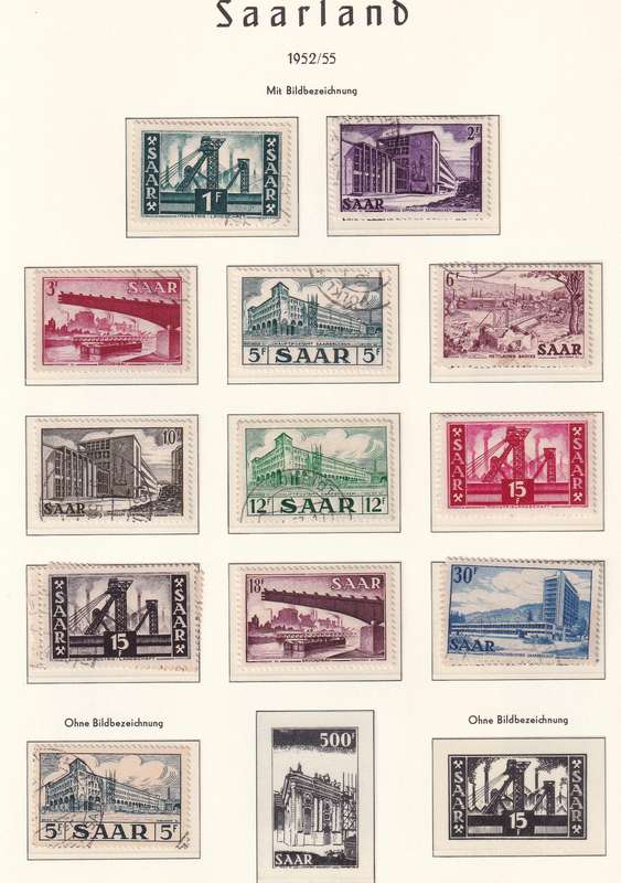 Germany SAARLAND 1952-56 sets & part sets, MNH,MLH & used        (5 x SCANS , pages not included)