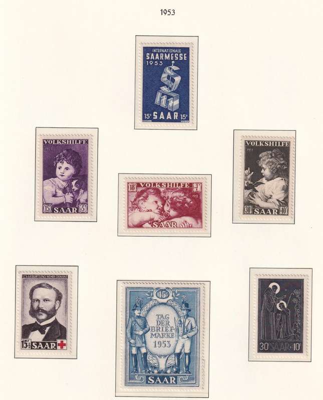 Germany SAARLAND 1952-56 sets & part sets, MNH,MLH & used        (5 x SCANS , pages not included)