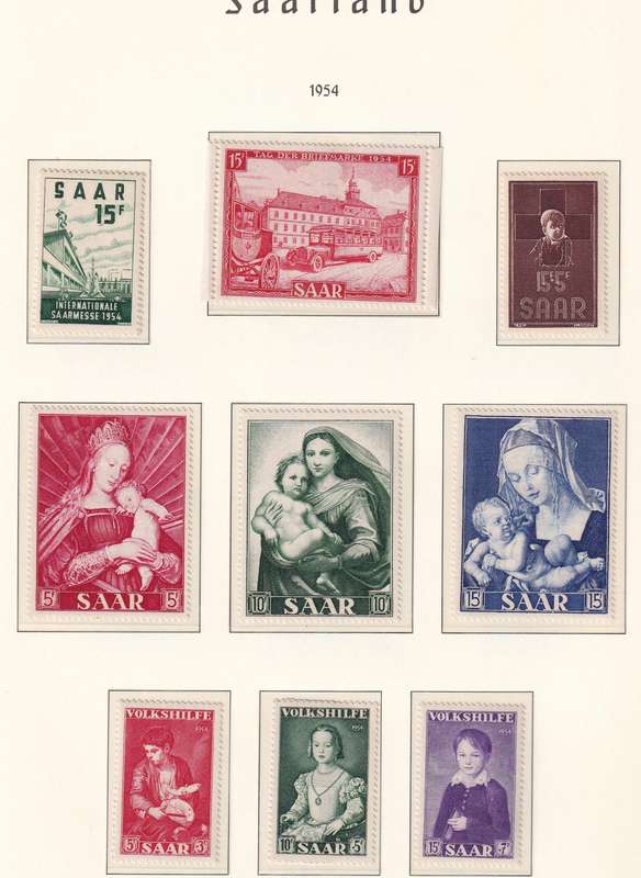 Germany SAARLAND 1952-56 sets & part sets, MNH,MLH & used        (5 x SCANS , pages not included)