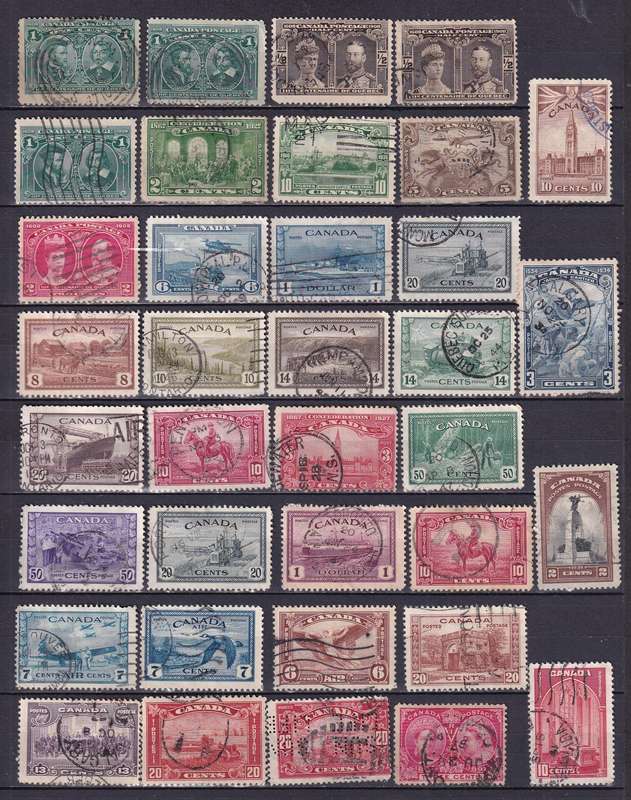 Canada QV, KG V part sets , M/H & used                (7 x scans, some stamp adherence to pages )