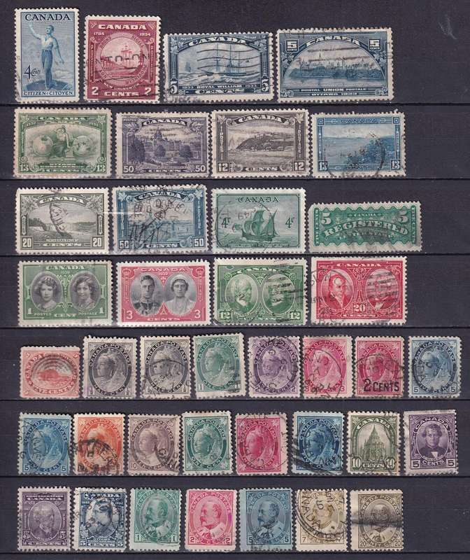 Canada QV, KG V part sets , M/H & used                (7 x scans, some stamp adherence to pages )