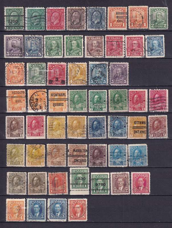 Canada QV, KG V part sets , M/H & used                (7 x scans, some stamp adherence to pages )
