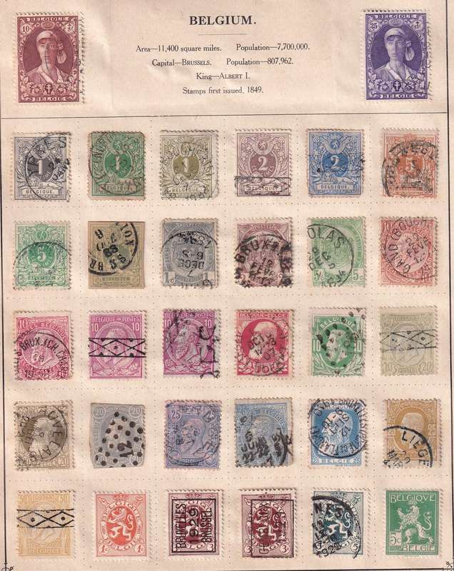 Belgium part sets , M/H & used               (9 X SCANS, some stamp adherence to pages)