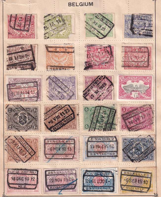 Belgium part sets , M/H & used               (9 X SCANS, some stamp adherence to pages)