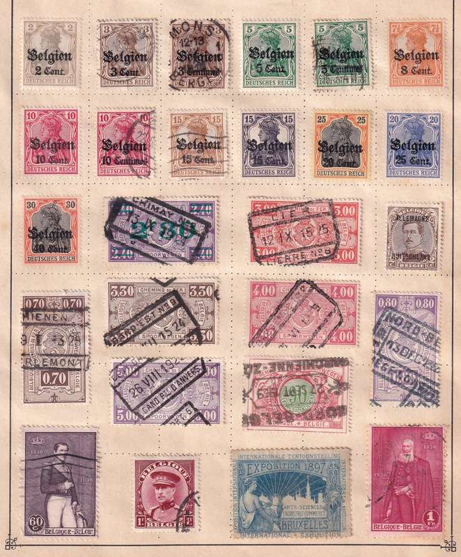 Belgium part sets , M/H & used               (9 X SCANS, some stamp adherence to pages)