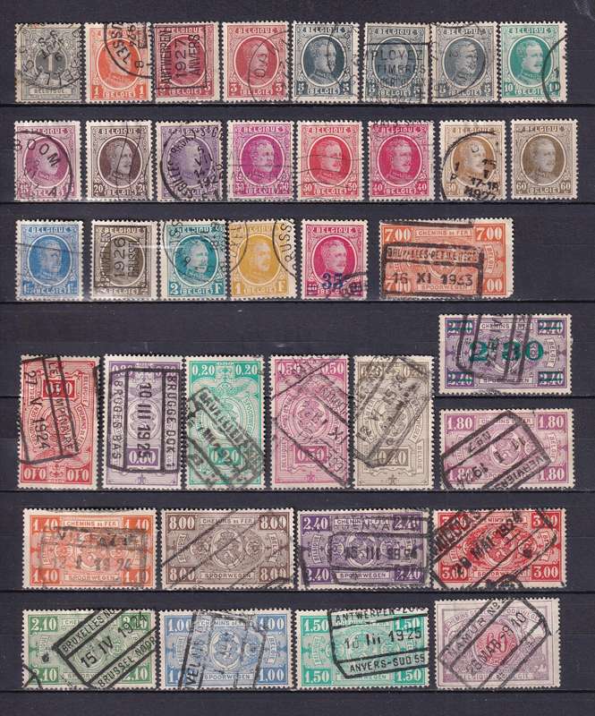 Belgium part sets , M/H & used               (9 X SCANS, some stamp adherence to pages)