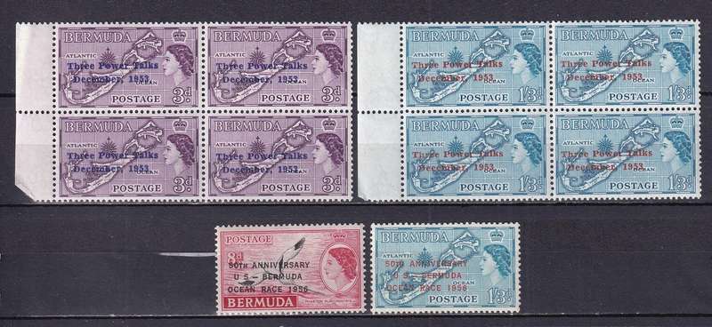 Bermuda 1953 & 1956 QE overprinted sets, MNH & M/H       ( SG 152>)