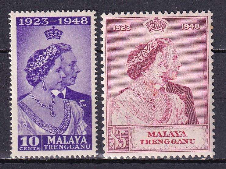 Malaysia (Trengganu) 1948 Silver Wedding sets, MLH               (SG 61-62,CV £26)