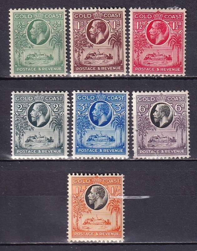 Gold Coast 1928 KG V part set, M/H        (SG 103>, CV £24)