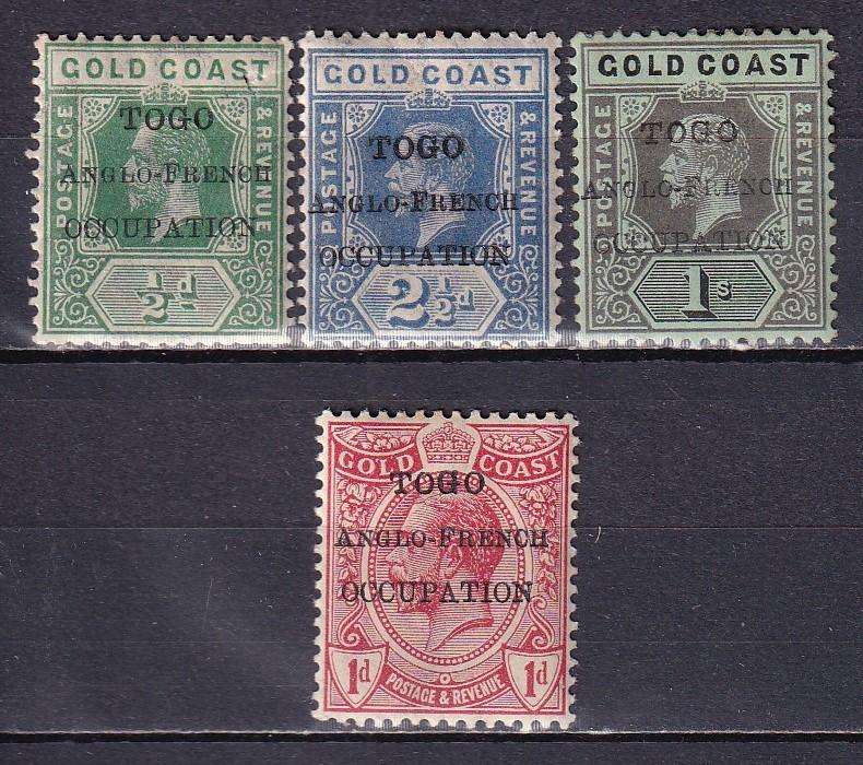 Togo 1916-20 KG V on Gold Coast stamps overprinted Anglo -French occupation , M/H     (SG H47>)