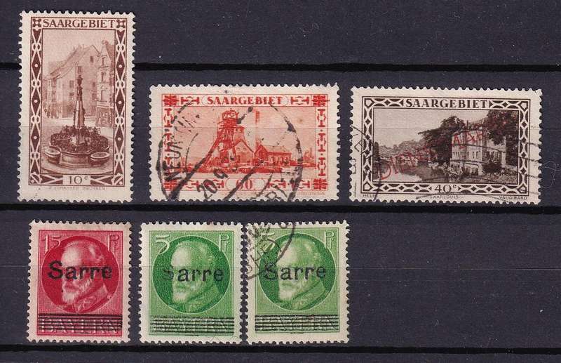 Germany SAARGEBIET 1926-27 part set, M/H & used         ( 2 x SCANS), (Preprinted page not included)