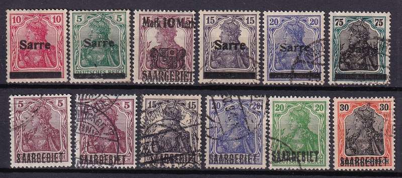 Germany SAARGEBIET part sets, M/H & used