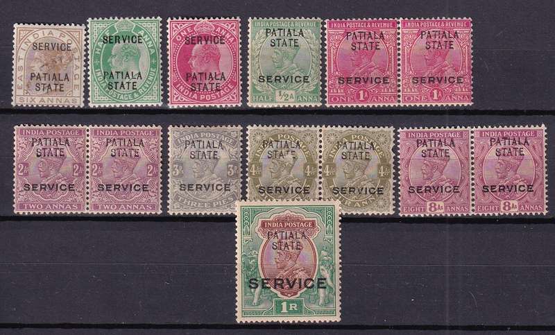 India States (PATIALE STATE) KE & KG V part sets, M/H