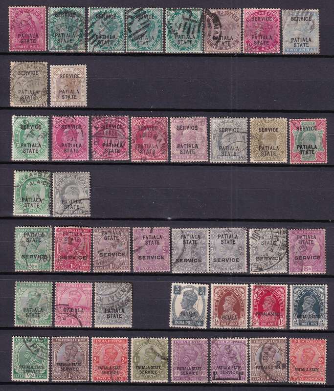 India States (PATIALE STATE) QV, KE & KG V part sets, used