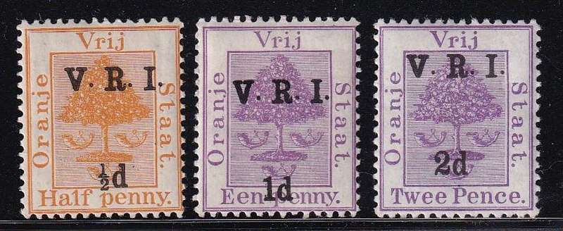 Orange Free State 1900 V.R.I. with variety THICK V, M/H        (SACC 69-71, CV R550)