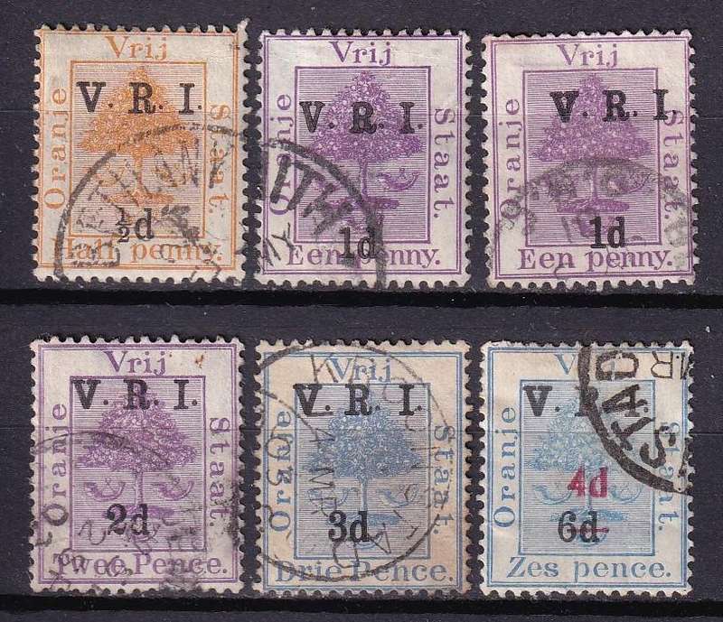 Orange Free State 1900 V.R.I. with variety THICK V, used         (SACC 69>, CV R600)