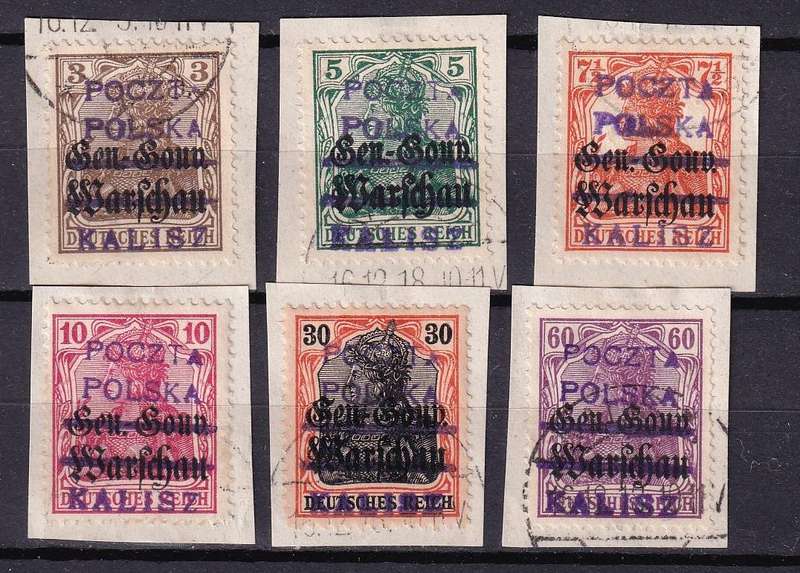 Germany Germania overprinted POLSKA KALISZ ,used on piece