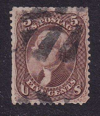 USA 1861 Jefferson 5c brown , used           (SG 72, CV £22)