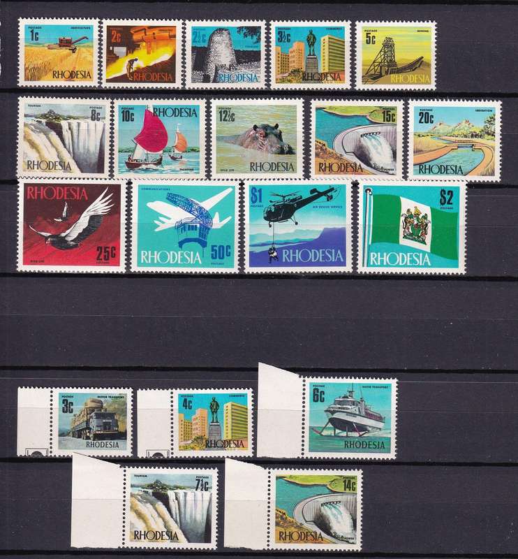 Rhodesia 1970 & 1973 Decimal sets , MNH        (SACC 196-208, CV R700)