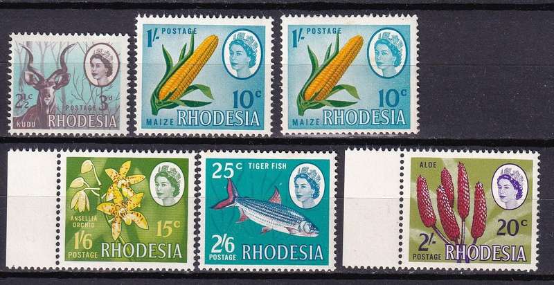Rhodesia 1967/68 QE Dual currency set, MNH             (SACC 166-170, CV R420)