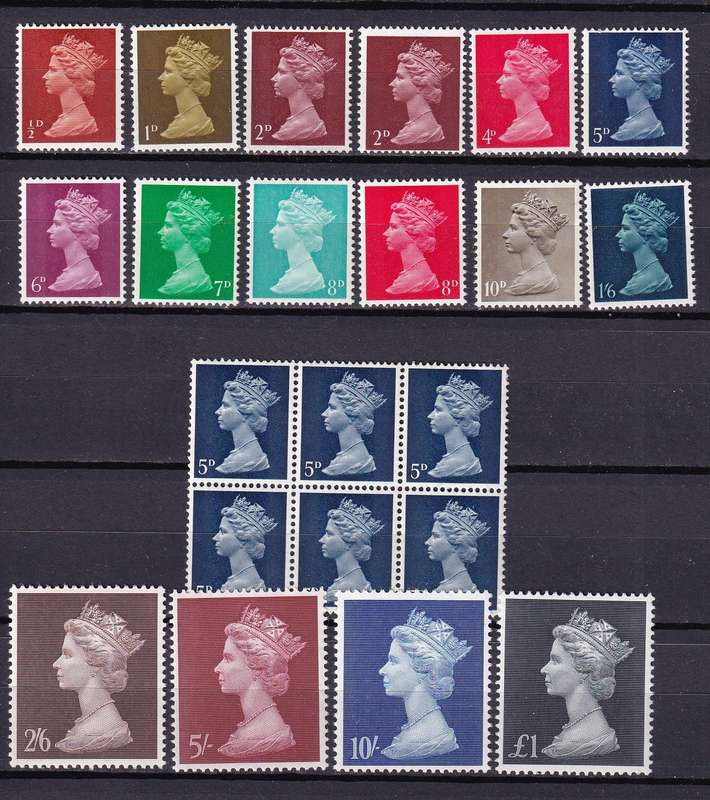 GB QE Penny values set, MNH