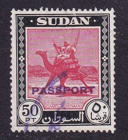 Sudan Postman 50pt overprinted PASSPORT, used
