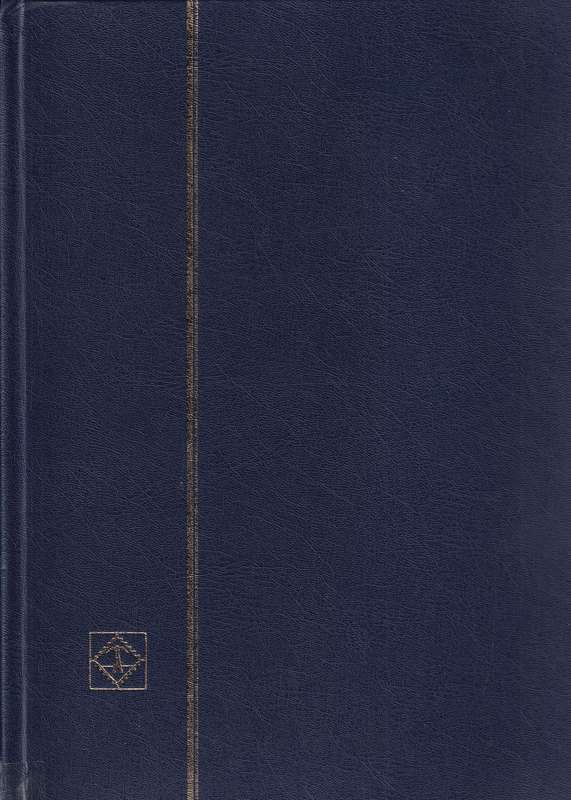 Stamp album blue x 16 pages with some GB stamps , good used condition