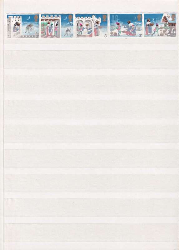 Stamp album blue x 16 pages with some GB stamps , good used condition